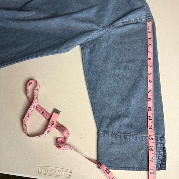 Isaac’s Designs Denim Jacket Embellished Shirt Unique USA Rhinestone Women’s 1XL - Picture 7 of 15